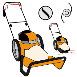 Desbrozadoras de ruedas con cuchilla e hilo
