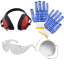 Kit de protección: gafas, orejeras y mascarilla de serie!
