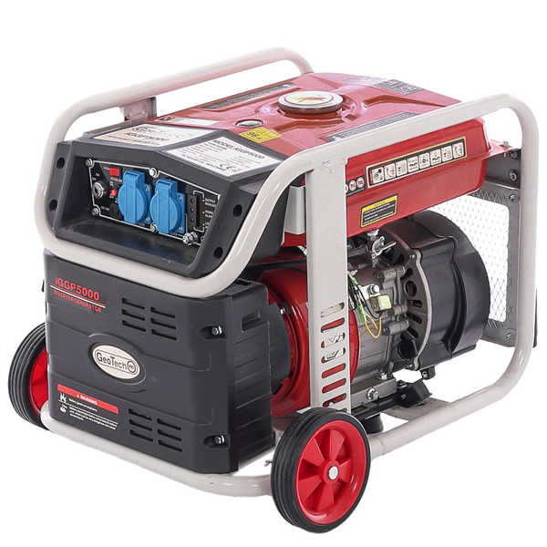 GeoTech-Pro iGGP5000 - Generador de corriente con ruedas inverter 4 kW - Continua 3.5 kw Monofásica