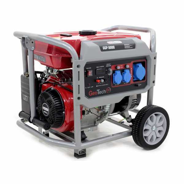 Generador eléctrico 6,0 kW monofásico de gasolina GeoTech Pro GGP 8000 con ruedas