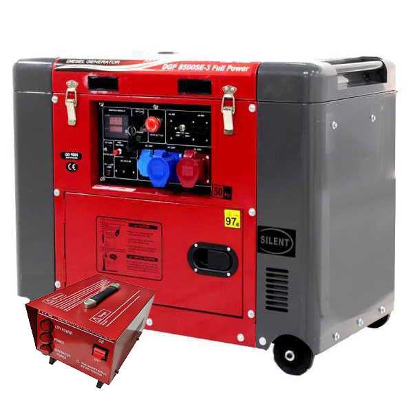 Generador eléctrico 5.5 kW diésel GeoTech Pro DGP8500SE-3 Full-power silencioso + ATS trifásico