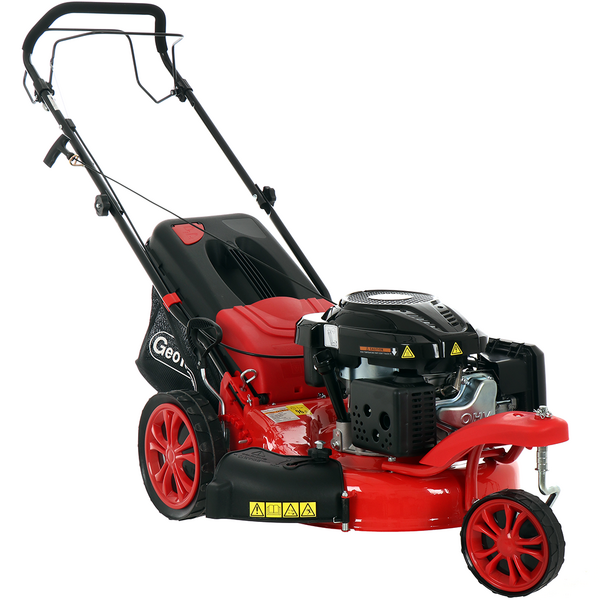 Cortacésped de gasolina autopropulsado GeoTech Pro S47-3 MBSWG, mono-rueda delantera giratoria - Loncin