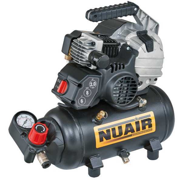 Nuair FU 227/8/6E - Compresor de aire eléctrico compacto portátil - Motor 2 HP - 6 l en venta