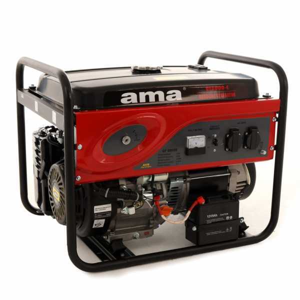 AMA QF6000E - Generador de corriente con arranque eléctrico y AVR 6.5 KW - Continua 6 Kw Monofásica