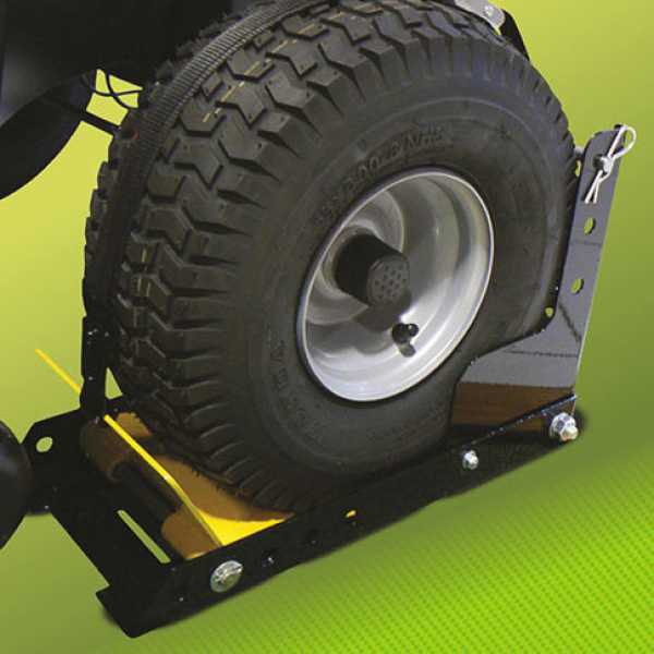 Bloqueador de ruedas regulable - diametro de ruedas hasta 460 mm - para todos los tractores cortacésped de jardín en venta