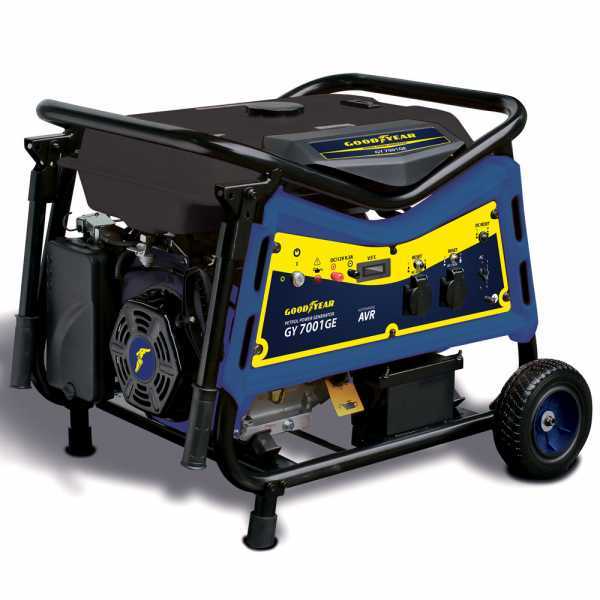 Generador eléctrico AVR 6.3 kW monofásico GoodYear GY 7001GE de ruedas, arr. eléctrico