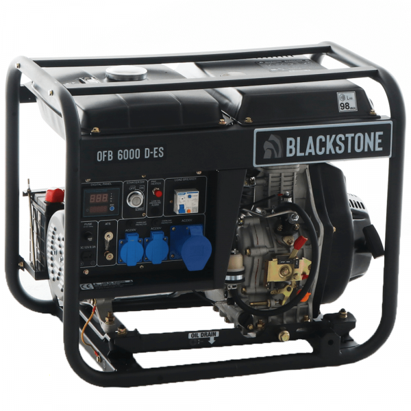 BlackStone OFB 6000 D-ES - Generador de corriente diésel con AVR 5.3 kW - Continua 5.3 kW Monofásica