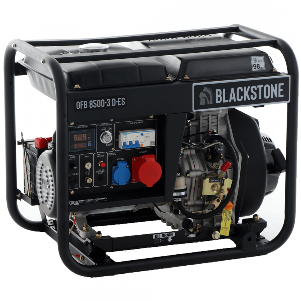 Generador de corriente trifásico diésel Blackstone OFB 8500-3 D-ES  - Potencia nominal 6,0 kW