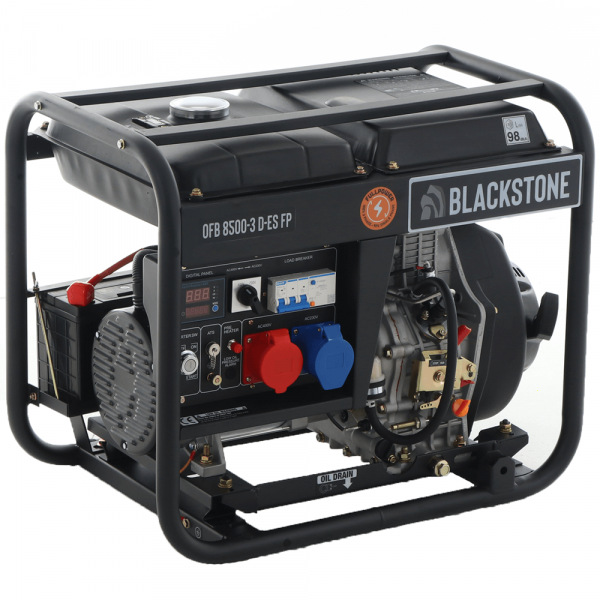 Blackstone OFB 8500-3 D-ES FP - Generador de corriente diésel con AVR 6.4 kW - Continua 5.6 kW Full-Power
