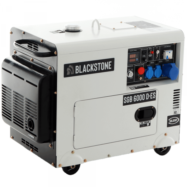 Blackstone SGB 6000 D-ES - Generador de corriente diésel silencioso con AVR 5.3 kW - Continua 5 kW Monofásica