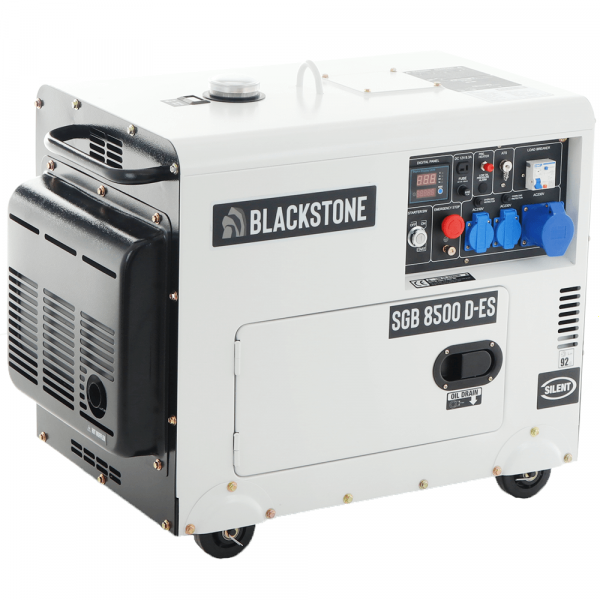 Blackstone SGB 8500 D-ES - Generador de corriente diésel silencioso con AVR 6.3 kW - Continua 6 kW Monofásica