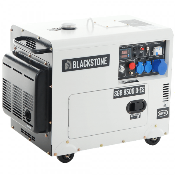 Blackstone SGB 8500 D-ES - Generador de corriente diésel silencioso con AVR 6.3 kW - Continua 6 kW Monofásica en venta