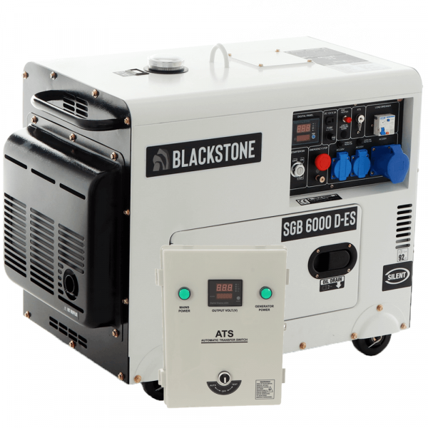 Generador eléctrico diésel monofásico Blackstone SGB 6000 D-ES - Cuadro ATS incluido