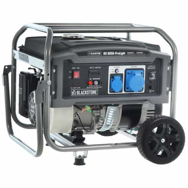 BlackStone BG 6050 - Generador de corriente a gasolina con ruedas y AVR 4.3 kW - Continua 4 kW Monofásica