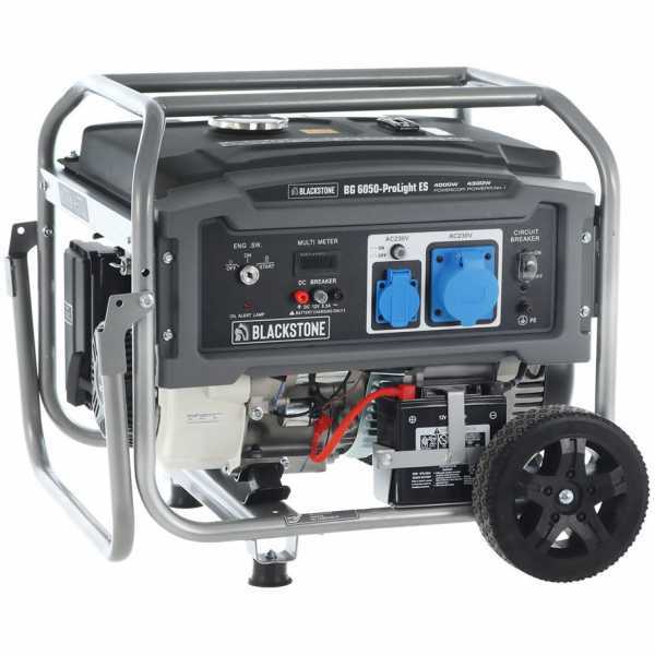 BlackStone BG 6050 - Generador de corriente a gasolina AVR y arranque eléctrico 4.3 kW - Continua 4 kW Monofásica