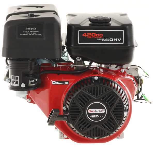 Motor de gasolina GeoTech-Pro 420 cc, eje horizontal, arranque eléctrico en venta