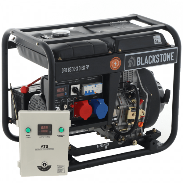 BlackStone OFB 8500-3 D-ES FP - Generador de corriente doésel con AVR 6.4 kW - Continua 5.6 kW Full-Power + ATS Monofásica