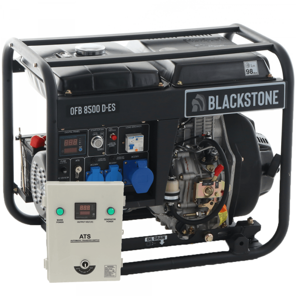 Generador eléctrico monofásico diésel Blackstone OFB 8500 D-ES - Panel ATS incluido