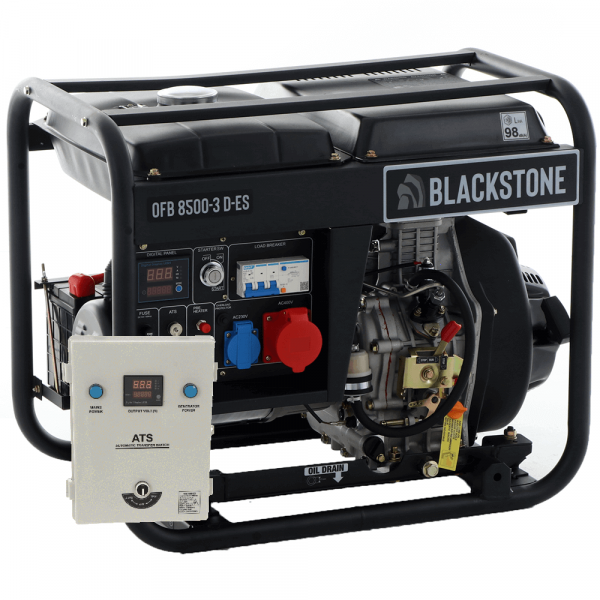 BlackStone OFB 8500-3 D-ES - Generador de corriente diésel con AVR 6.3 kW - Continua 6 kW Trifásica + ATS en venta