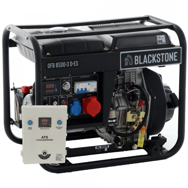 Generador de corriente trifásico diésel Blackstone OFB 8500-3 D-ES - Panel ATS incluido