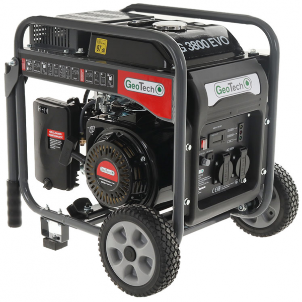 Geotech iG 3800 EVO - Generador de corriente con ruedas inverter a gasolina 3.8 kW - Continua 3.5 kW Monofásica