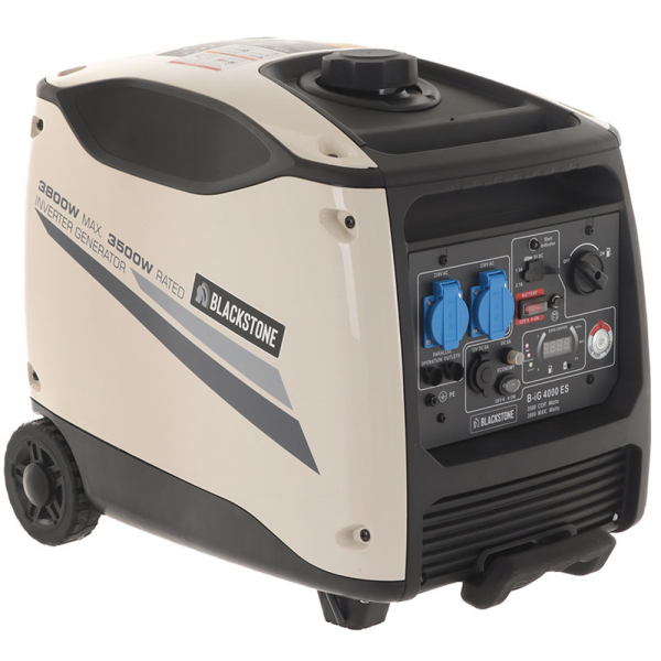 BlackStone B-iG 4000 ES - Generador de corriente inverter a gasolina, versión con ruedas 3.8 kW - Continua 3.5 kW Monofásica