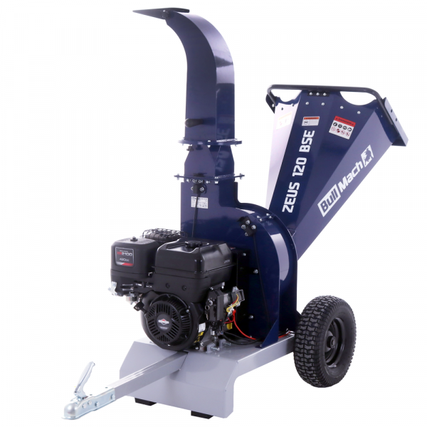 BullMach ZEUS 120 BSE - Biotrituradora de gasolina profesional - Motor B&S XR2100 13.5 HP con arranque eléctrico