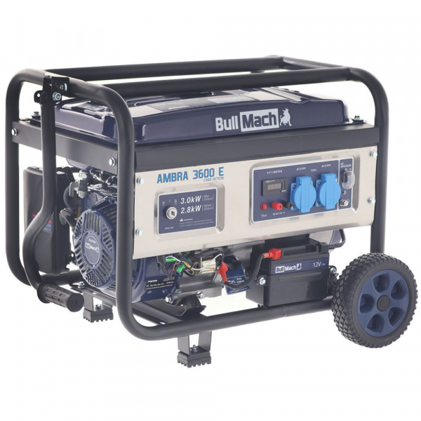 Generador de corriente 2,8 kW monofásico BullMach AMBRA 3600 E - con ruedas