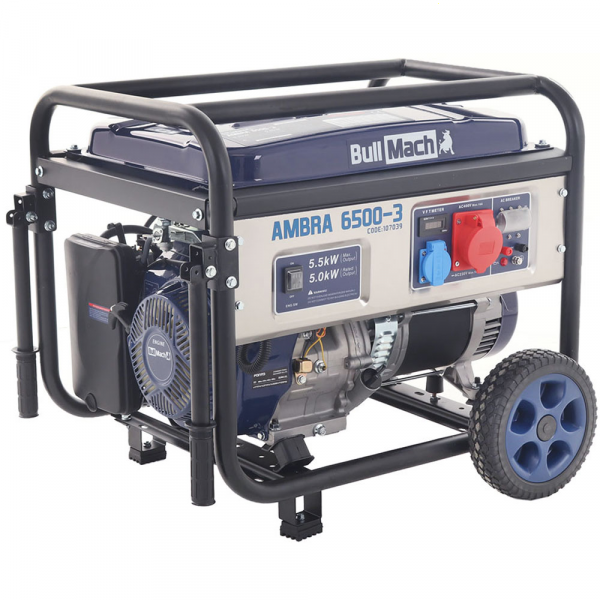 Generador eléctrico 5,0 kW trifásico BullMach AMBRA 6500-3 - Versión de ruedas