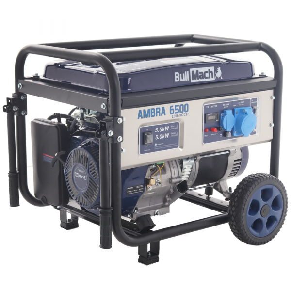 Generador eléctrico 5,0 kW monofásico BullMach AMBRA 6500 - Versión con ruedas