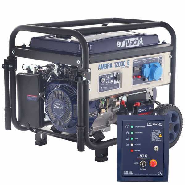 Generador eléctrico monofásico 7,8 kW BullMach AMBRA 12000 E - Panel ATS de serie