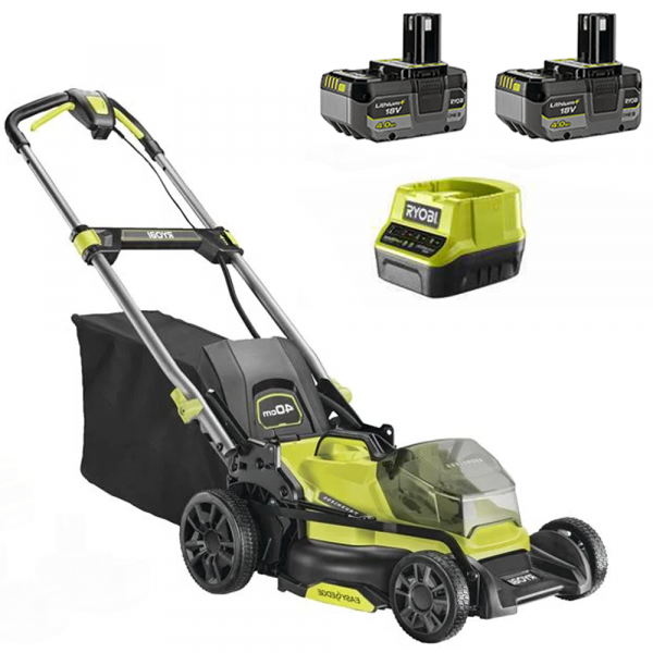 Ryobi RY18LMX40C-240 - Cortacésped de batería - 2x18V/4Ah - Corte de 40 cm