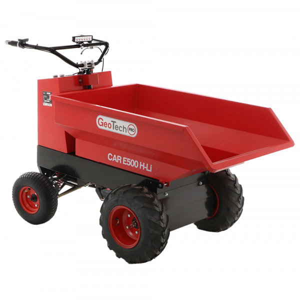 Carretilla de ruedas a batería GeotechPro Mini Dumper Car E500 H-Li - Caja dumper 500 kg