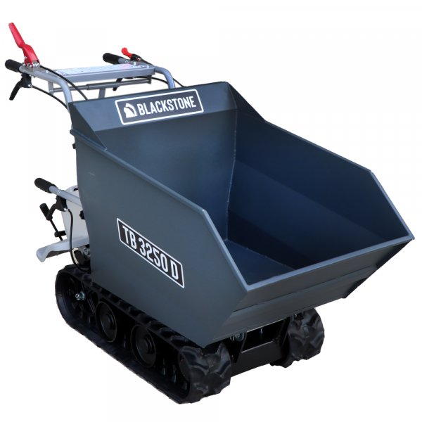 Carretilla con motor, de orugas, BlackStone TB 3250 D - Caja dumper manual - capacidad de carga máxima 320 Kg