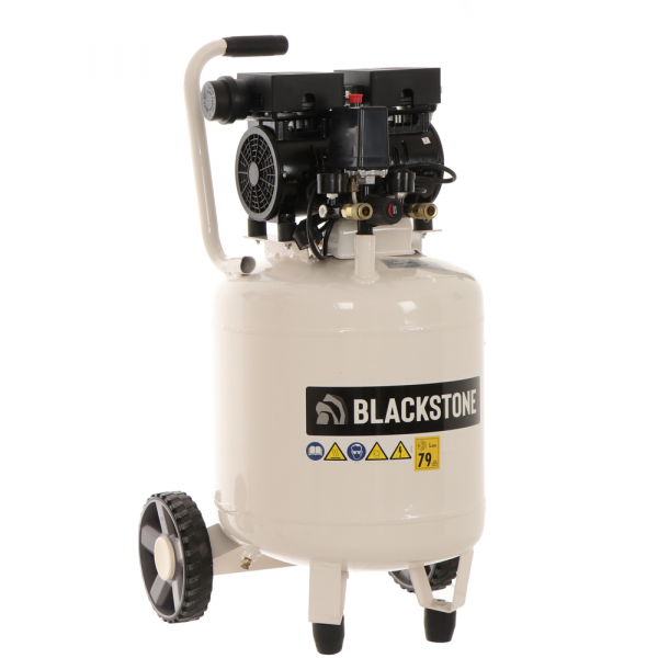 BlackStone V-SBC50-10 - Compresor de aire silencioso sin aceite - Motor 1 HP - 50 L Vertical en venta