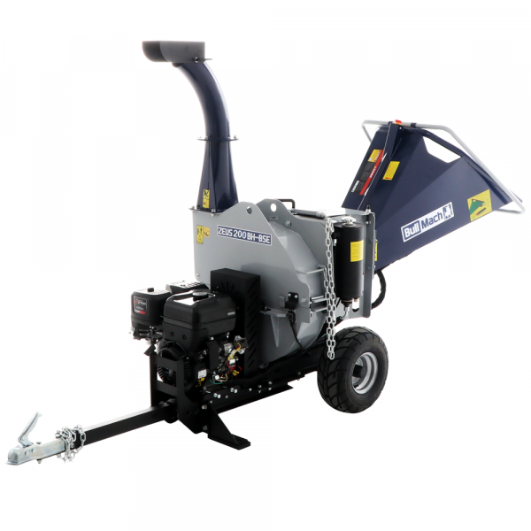 BullMach ZEUS 200 BH-BSE - Biotrituradora de gasolina remolcable - B&S XR2100 con arranque eléctrico