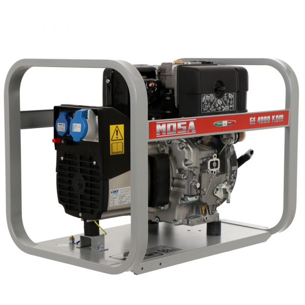 Generador eléctrico 3,2 kW monofásico MOSA GE 4000 KDM, Motor Diésel Kohler - Alternador italiano