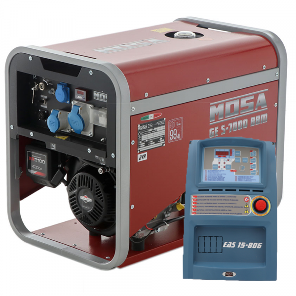 Generador eléctrico 5.4 kW monofásico MOSA GE S-7000 BBM AVR EAS - Panel ATS incluido