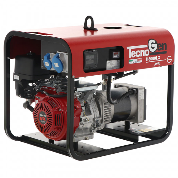 TecnoGen H8000LX - Generador de corriente a gasolina 5.8 kW - Continua 5.2 kW Monofásica