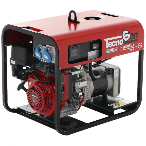 TecnoGen H8000ELX - Generador de corriente a gasolina con arranque eléctrico 5.8 kW - Continua 5.2 kW Monofásica