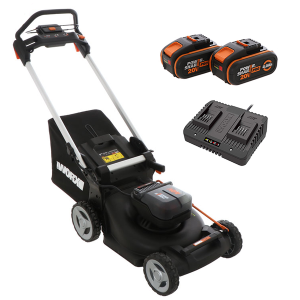 Cortacésped de batería WORX NITRO WG748E - 2x20V/4Ah - corte de 46 cm