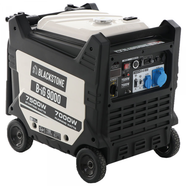 BlackStone B-iG 9000 - Generador de corriente inverter silencioso con ruedas 7.5 kW - Continua 7 kW Monofásica