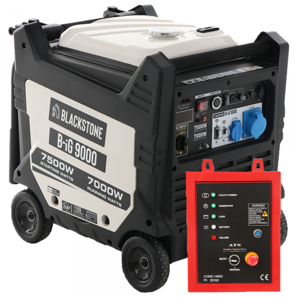 BlackStone B-iG 9000 - Generador de corriente inverter 7.5 kW - Continua 7 kW Monofásica + ATS