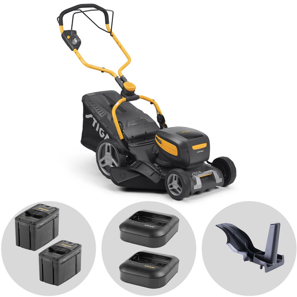 Stiga Combi 748e V - Cortacésped de batería - 2x 48V/5Ah - Corte de 46 cm