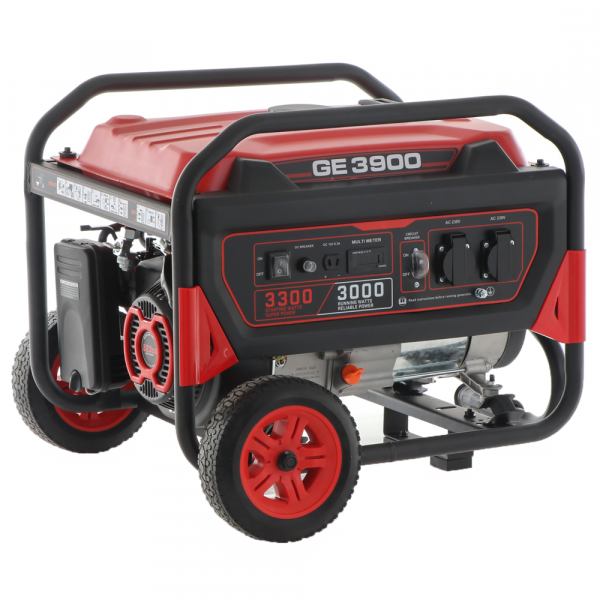 Mosa GE 3900 - Generador de corriente a gasolina con ruedas 3.3 kW - Continua 3 kW Monofásica