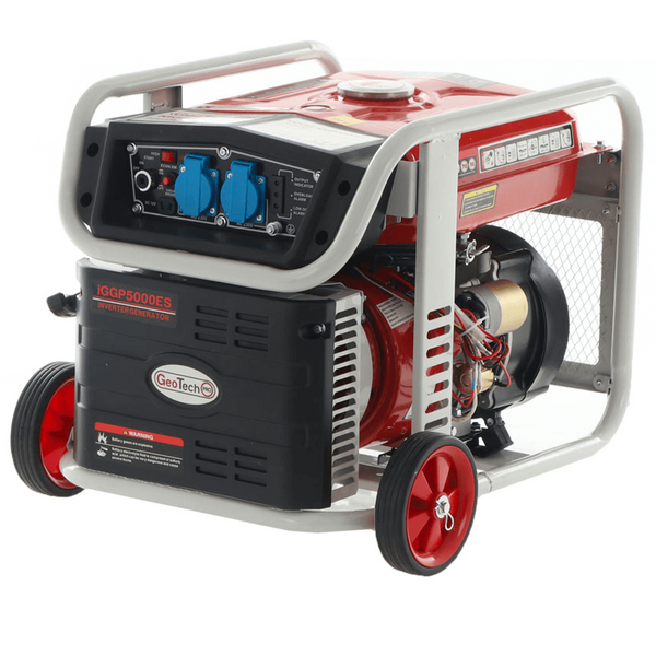 GeoTech-Pro iGGP5000ES - Generador de corriente inverter con arranque eléctrico y ruedas 4 kW - Continua 3.5 kW Monofásica