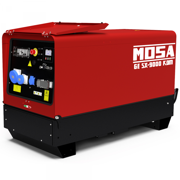 Generador eléctrico silencioso 7.5 kW monofásico diésel MOSA GE SX-9000 KDM - Kohler-Lombardini KDW702