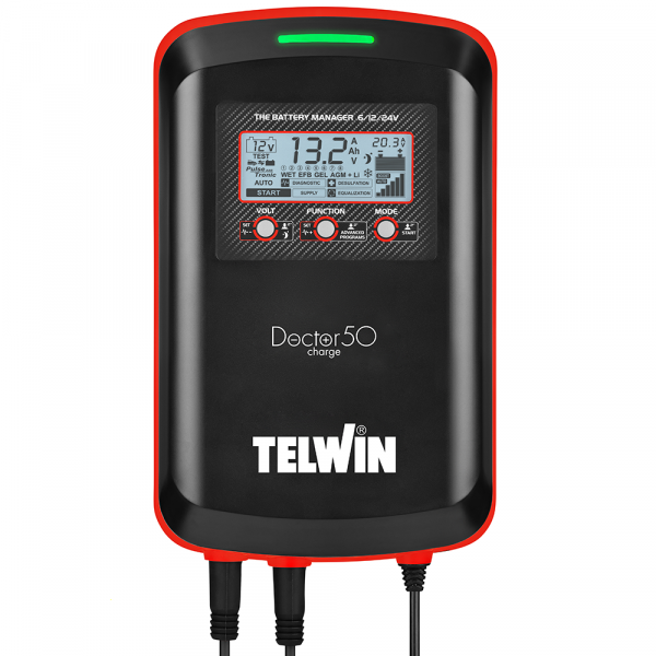 Cargador de baterías mantenedor tester electrónico Telwin Doctor Charge 50 - baterías 6/12/24V en venta