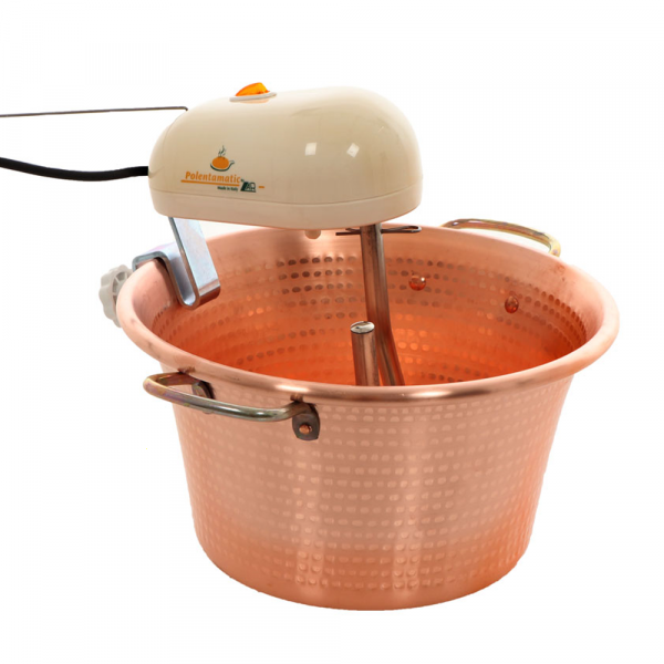 Caldero eléctrico de cobre martillado para polenta LAR polentamatic base plana 6.5L - 8W en venta