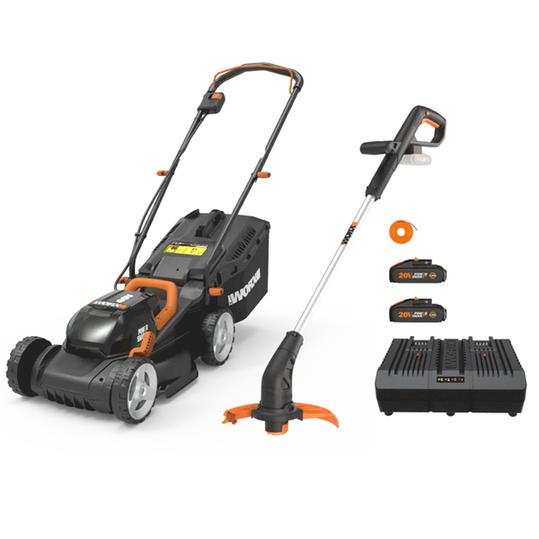 WORX twin pack WG927E - Cortacésped y cortabordes de batería - 40V - 2x 2Ah en venta